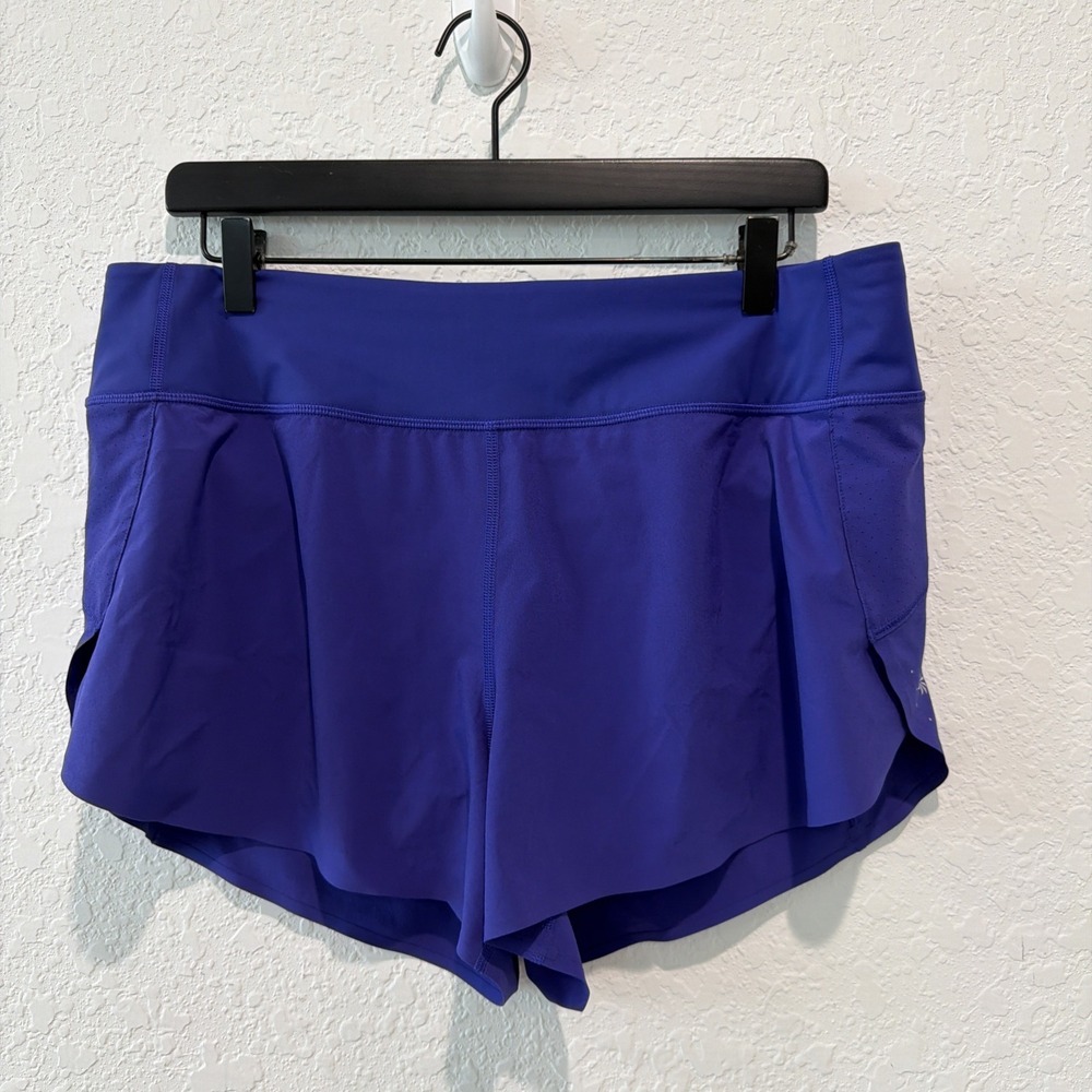 Athleta Run With It 3.5" Inseam Purple Athletic Shorts Woman's Size Large